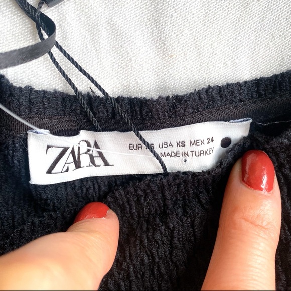 🖤 ZARA BLACK MOCK NECK ASYMMETRICAL LONG SLEEVE TOP! - Picture 6 of 9